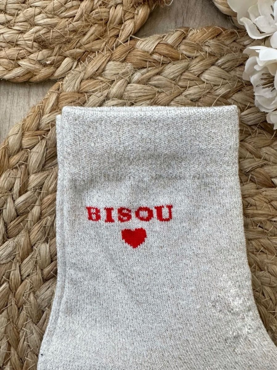 Chaussettes Bisou Beige | Juste Elles Chaussettes Bisou Beige