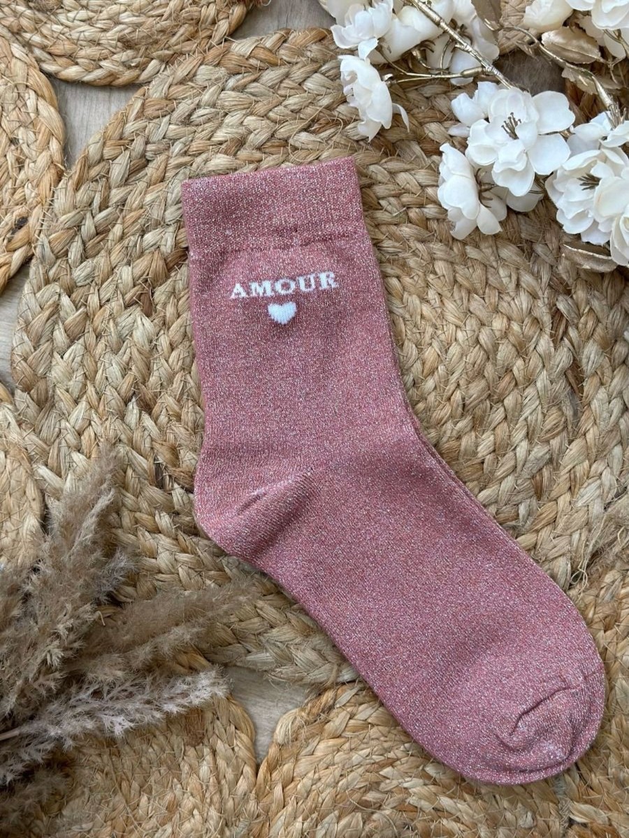 Chaussettes Amour Rose | Juste Elles Chaussettes Amour Rose