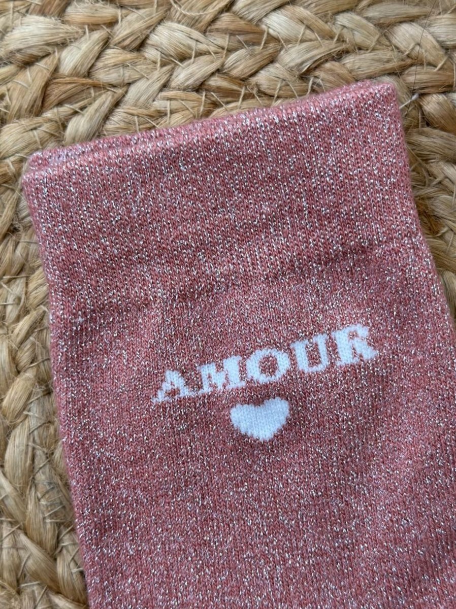 Chaussettes Amour Rose | Juste Elles Chaussettes Amour Rose