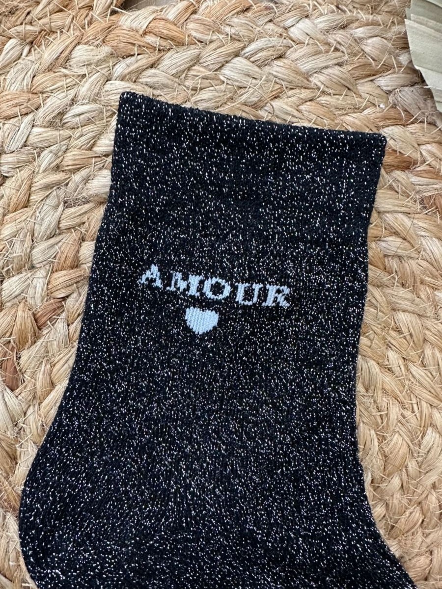 Chaussettes Amour Noir | Juste Elles Chaussettes Amour Noir