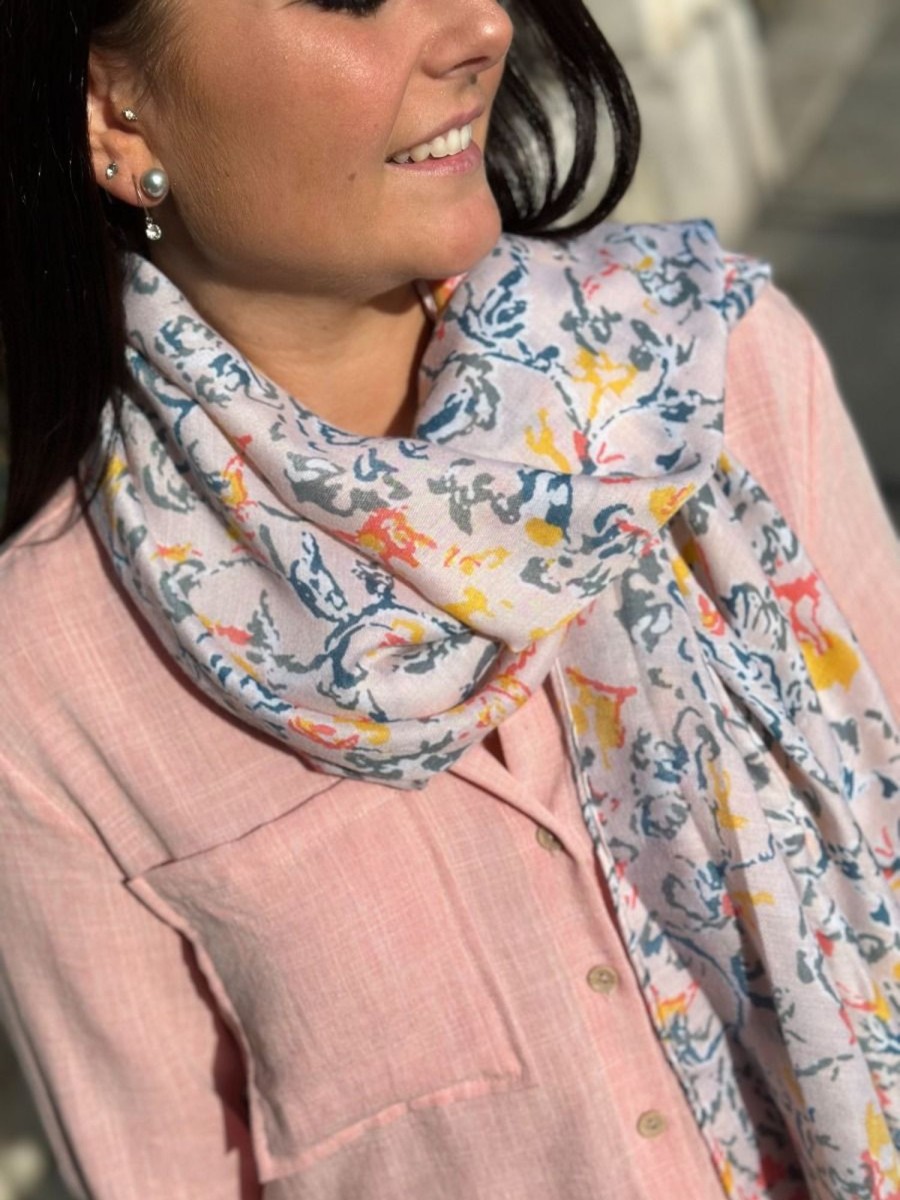 Foulard Marta Rose clair | Juste Elles Foulard Marta Rose Clair