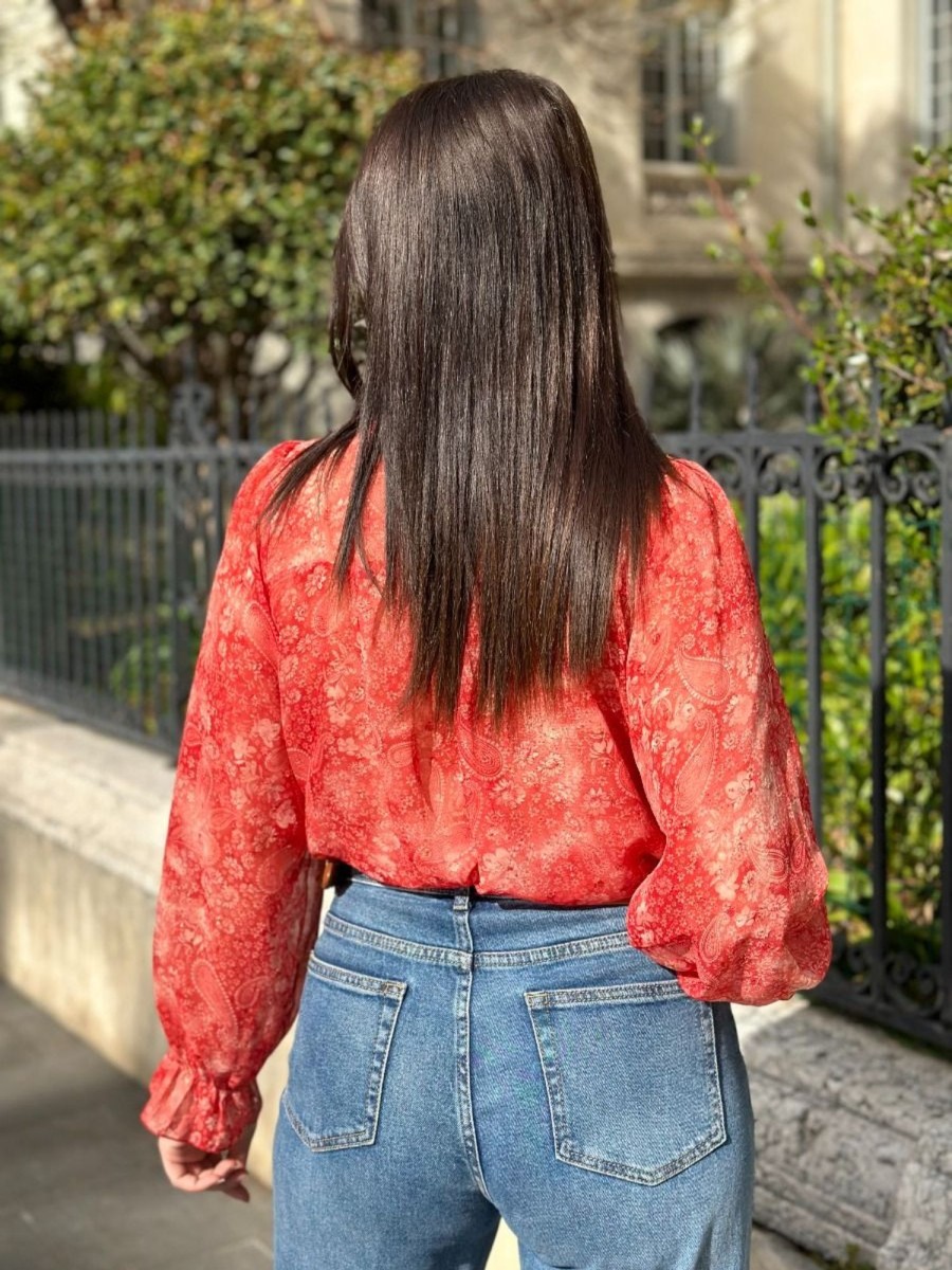 Blouse Laetitia Rouge | Juste Elles Blouse Laetitia Rouge