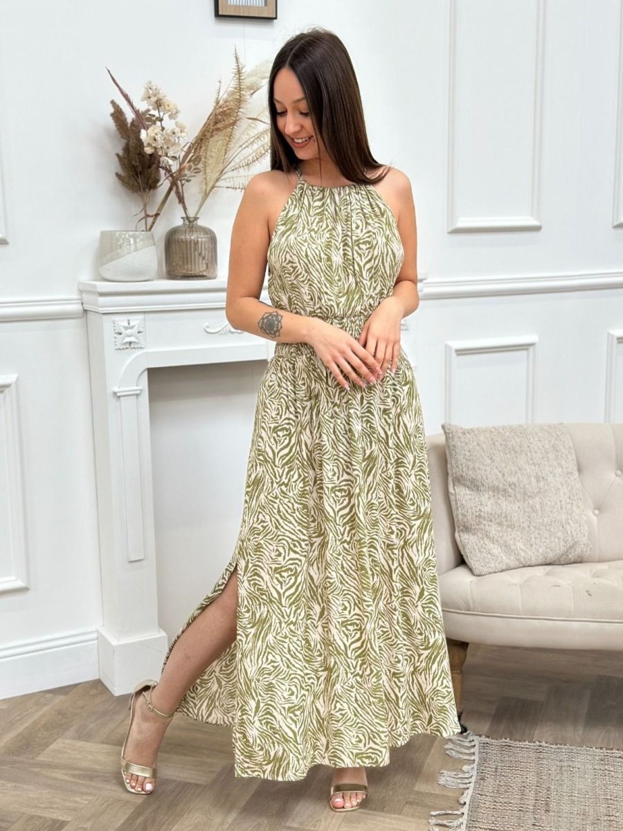 Robe longue Flora Vert | Juste Elles Robe Longue Flora Vert