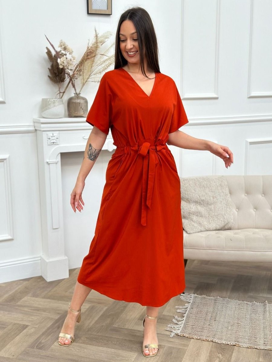 Robe longue Apollonia Rouille | Juste Elles Robe Longue Apollonia Rouille