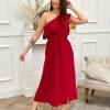 Robe longue Maddalena Rouge | Juste Elles Robe Longue Maddalena Rouge