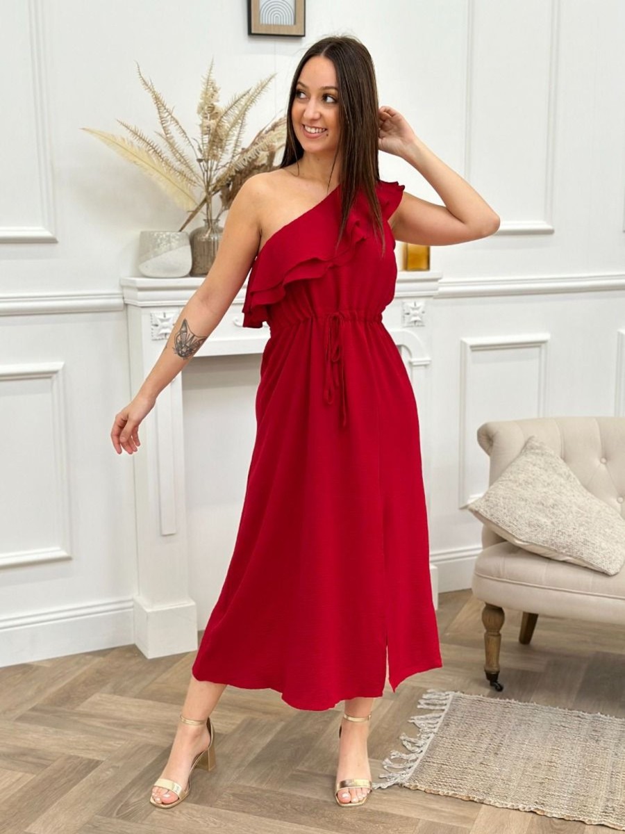 Robe longue Maddalena Rouge | Juste Elles Robe Longue Maddalena Rouge