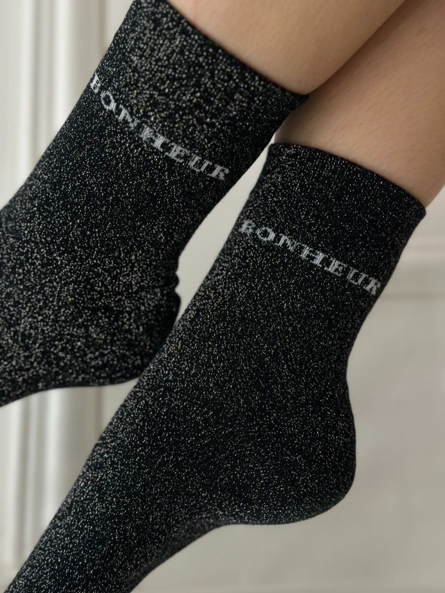 Chaussettes Bonheur Noir | Juste Elles Chaussettes Bonheur Noir