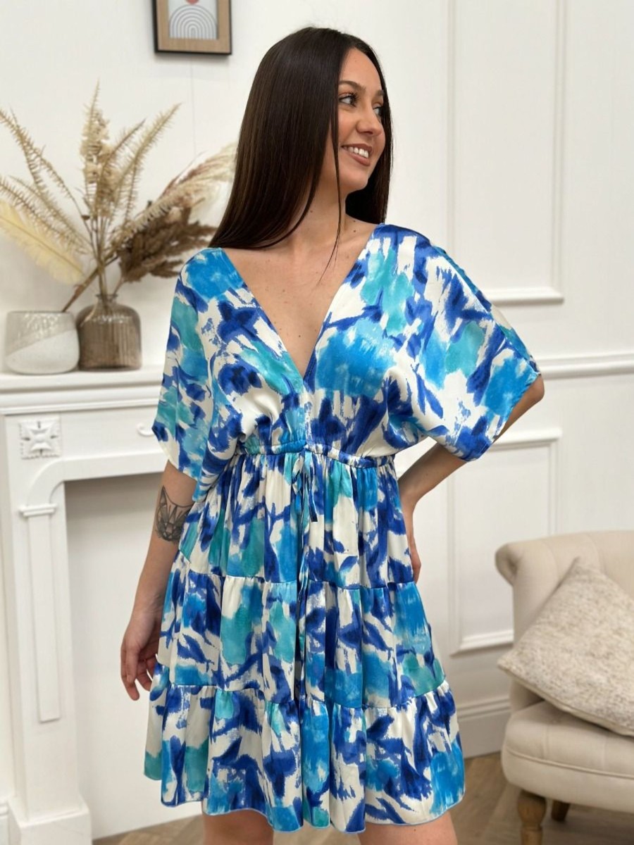 Robe courte Agata Bleu | Juste Elles Robe Courte Agata Bleu