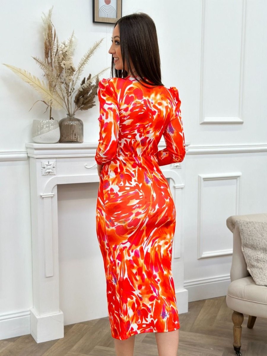 Robe longue Zoe Orange | Juste Elles Robe Longue Zoe Orange