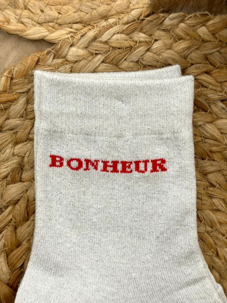 Chaussettes Bonheur Blanc | Juste Elles Chaussettes Bonheur Blanc