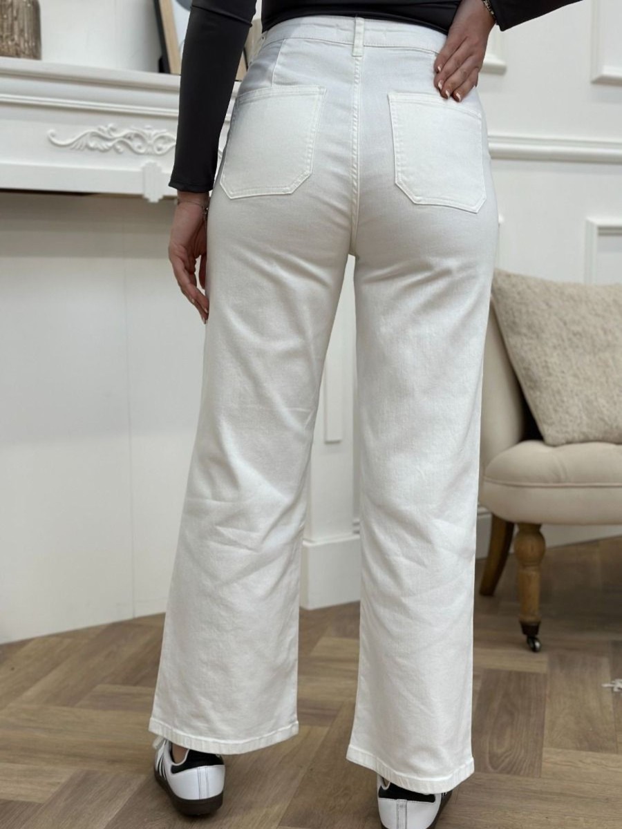 Jeans Sabryna Blanc | Juste Elles Jeans Sabryna Blanc