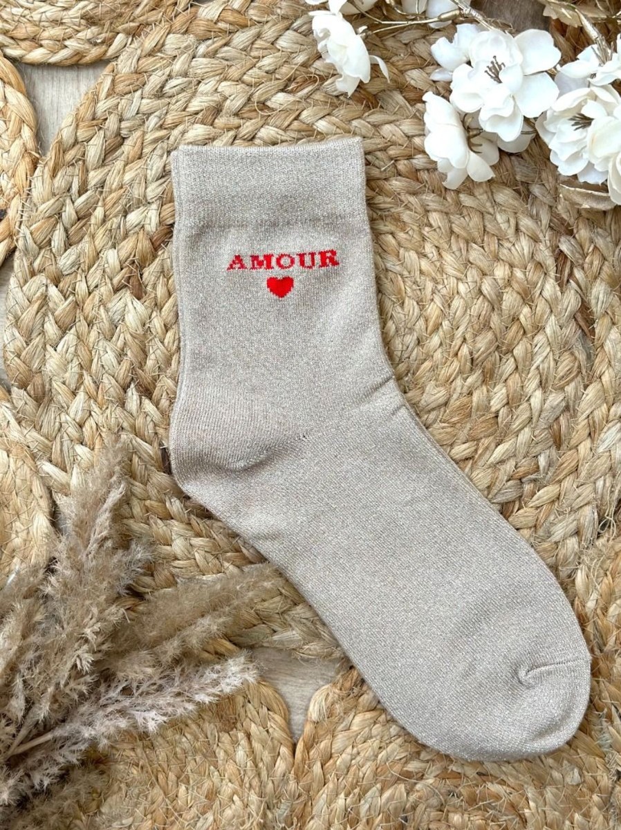 Chaussettes Amour Doré | Juste Elles Chaussettes Amour Dore