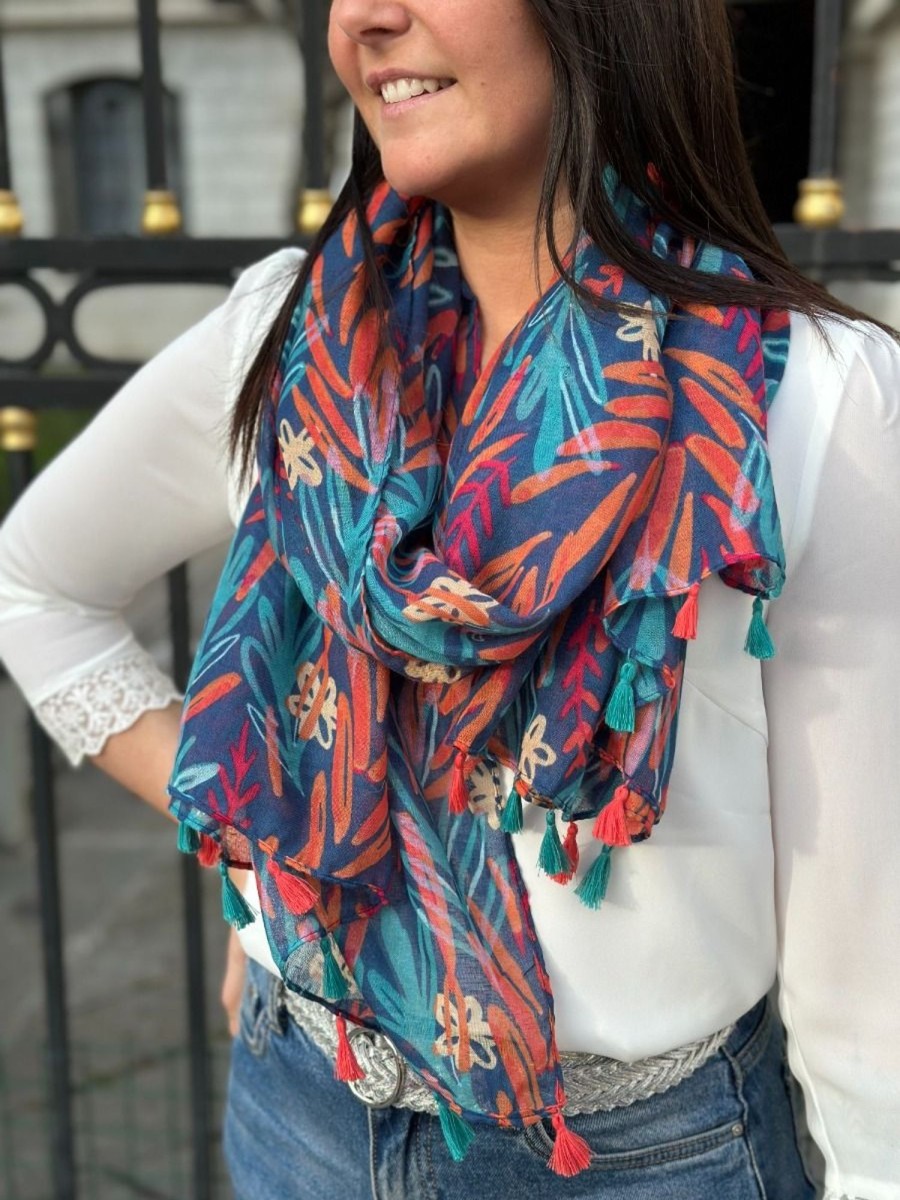 Foulard Nina Bleu | Juste Elles Foulard Nina Bleu