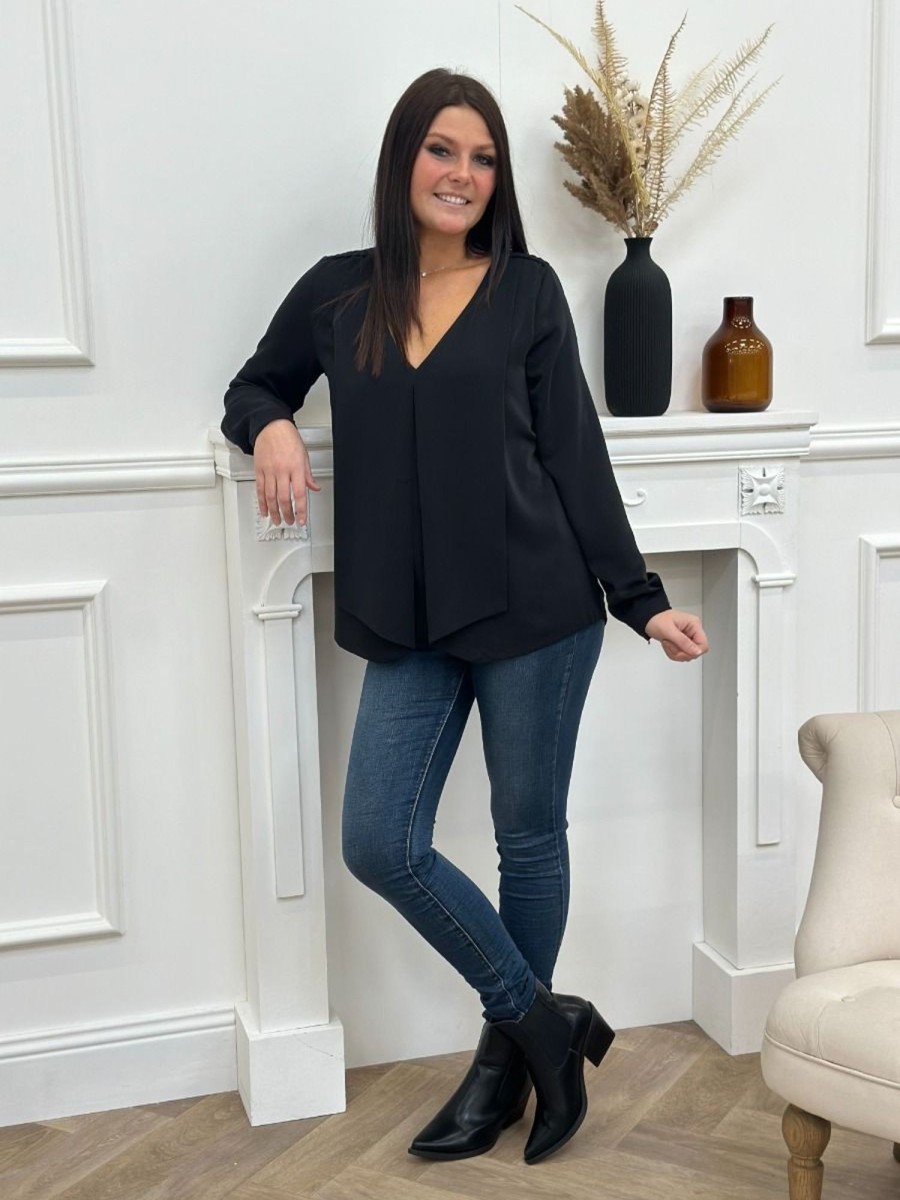 Blouse Victória Noir | Juste Elles Blouse Victoria Noir