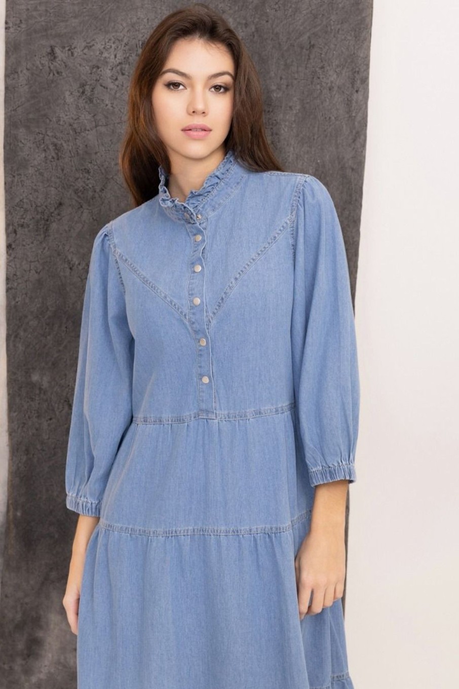 Robe longue Ninon Bleu | Juste Elles Robe Longue Ninon Bleu