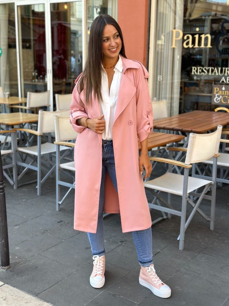 Trench Malia rose | Juste Elles Trench Malia Rose | Juste Elles