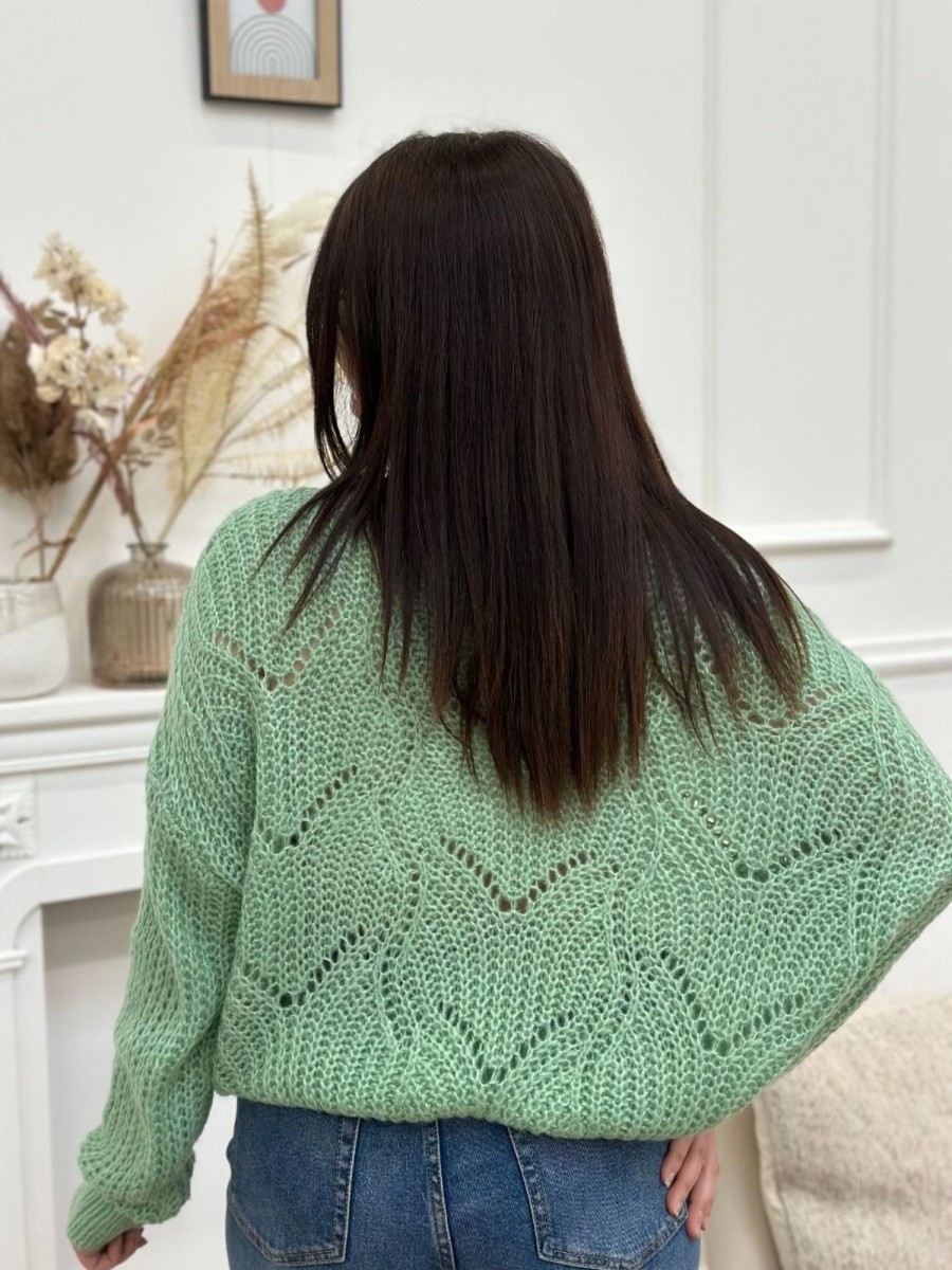 Pull Véra Vert avocat | Juste Elles Pull Vera Vert Avocat