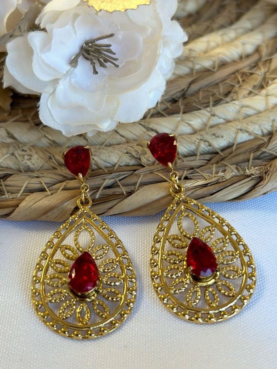 Boucle d'oreilles Gwennaëlle Rouge | Juste Elles Boucle D'Oreilles Gwennaelle Rouge