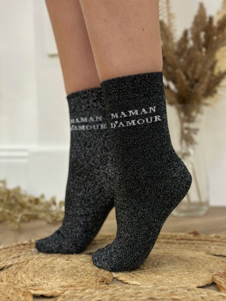 Chaussettes Maman d'Amour Noir Chaussettes Maman D'Amour Noir