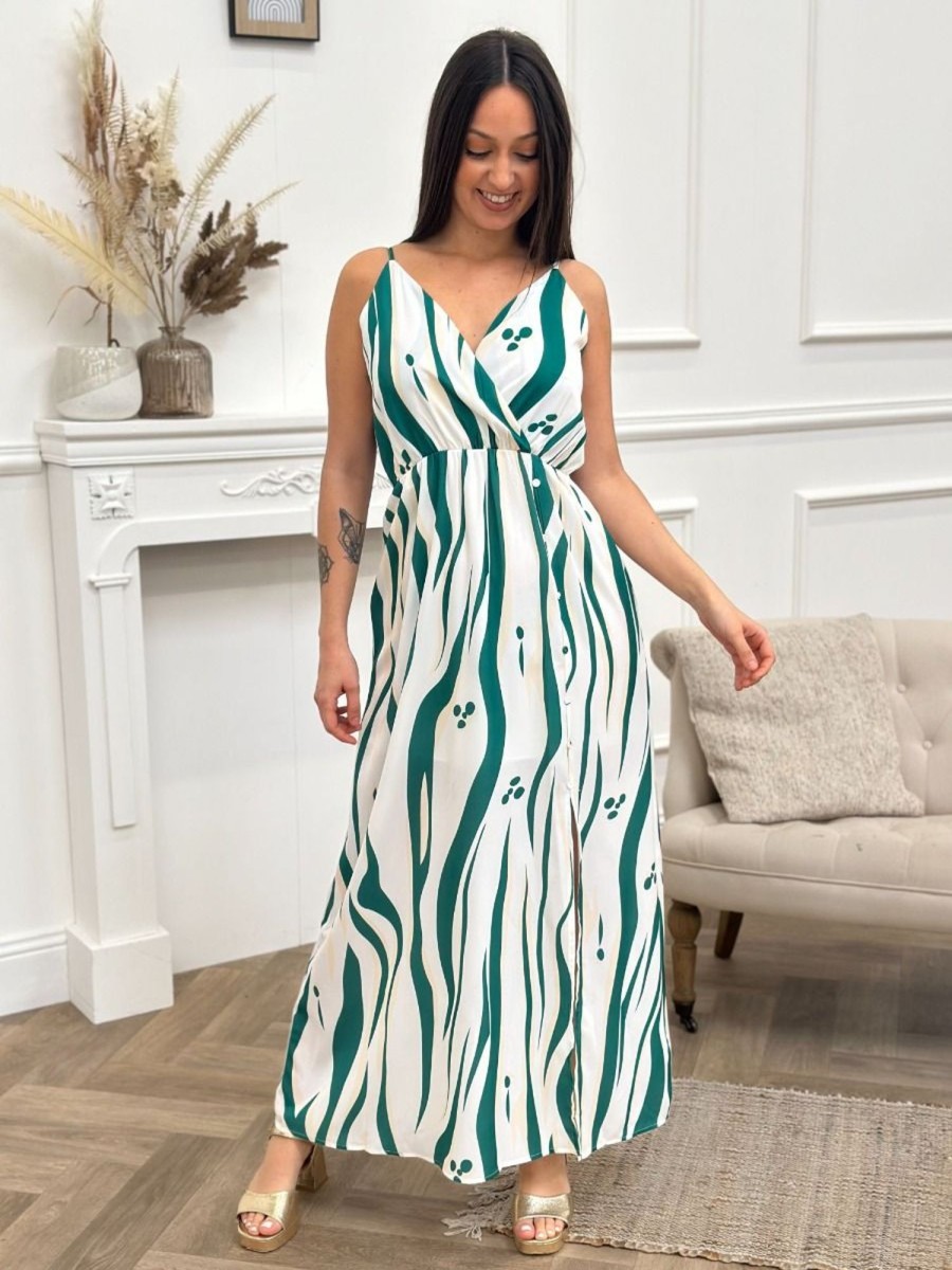 Robe longue Flavie Vert | Juste Elles Robe Longue Flavie Vert