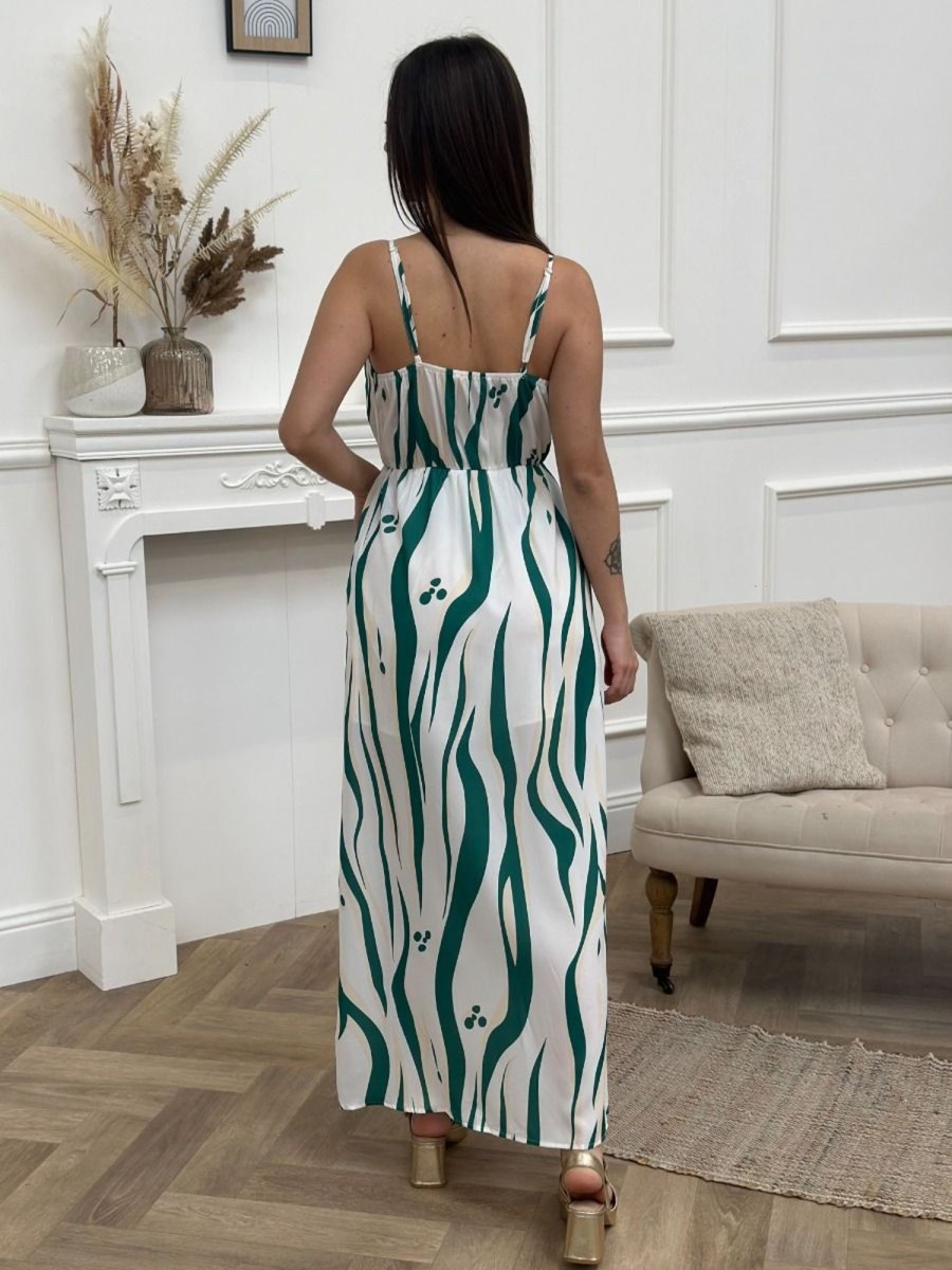 Robe longue Flavie Vert | Juste Elles Robe Longue Flavie Vert