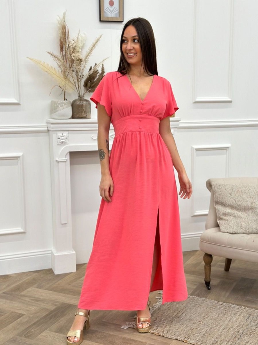 Robe longue Anya Corail | Juste Elles Robe Longue Anya Corail