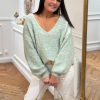 Pull Roxane Vert clair | Juste Elles Pull Roxane Vert Clair