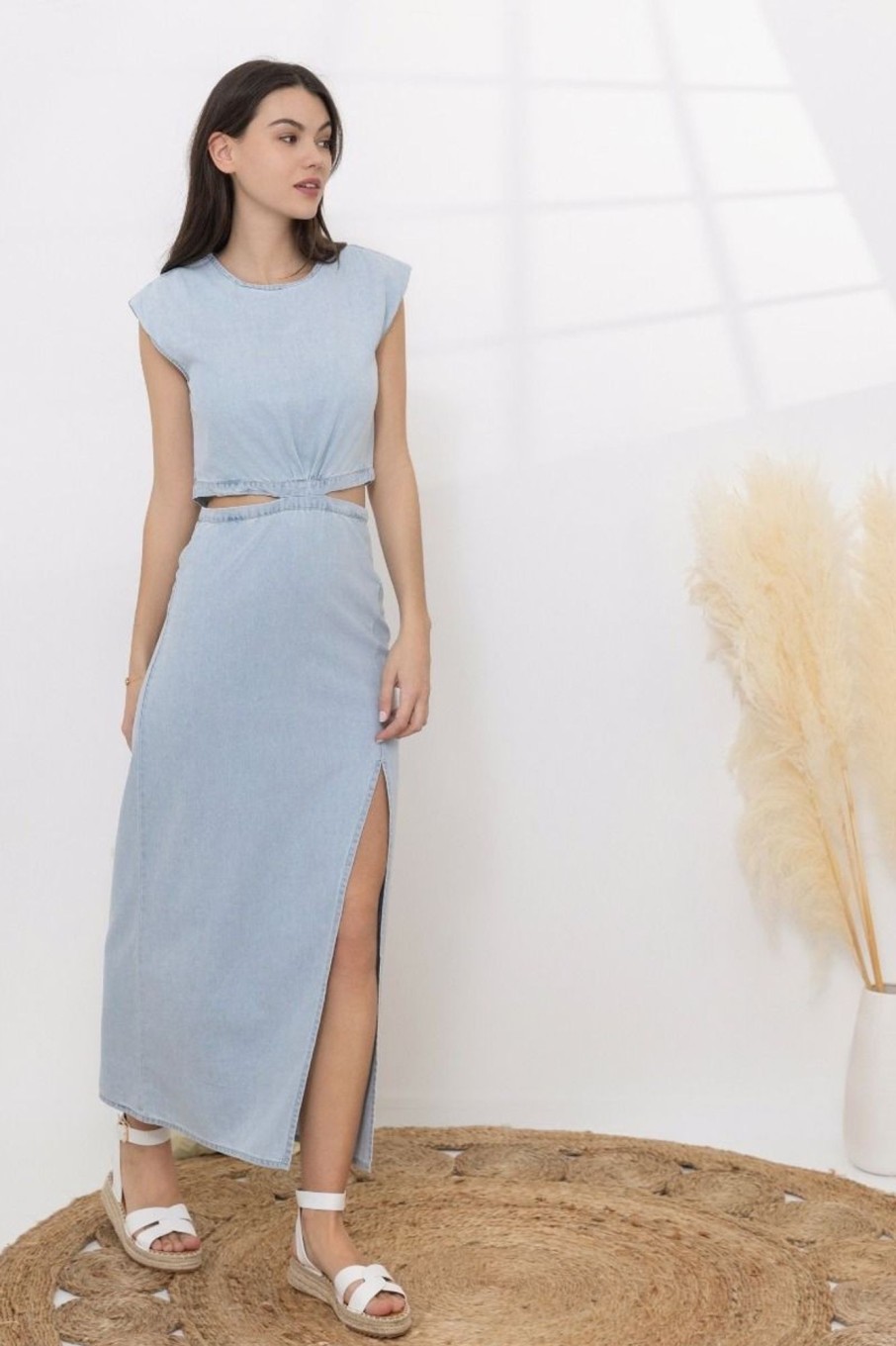 Robe longue Sihane Bleu | Juste Elles Robe Longue Sihane Bleu