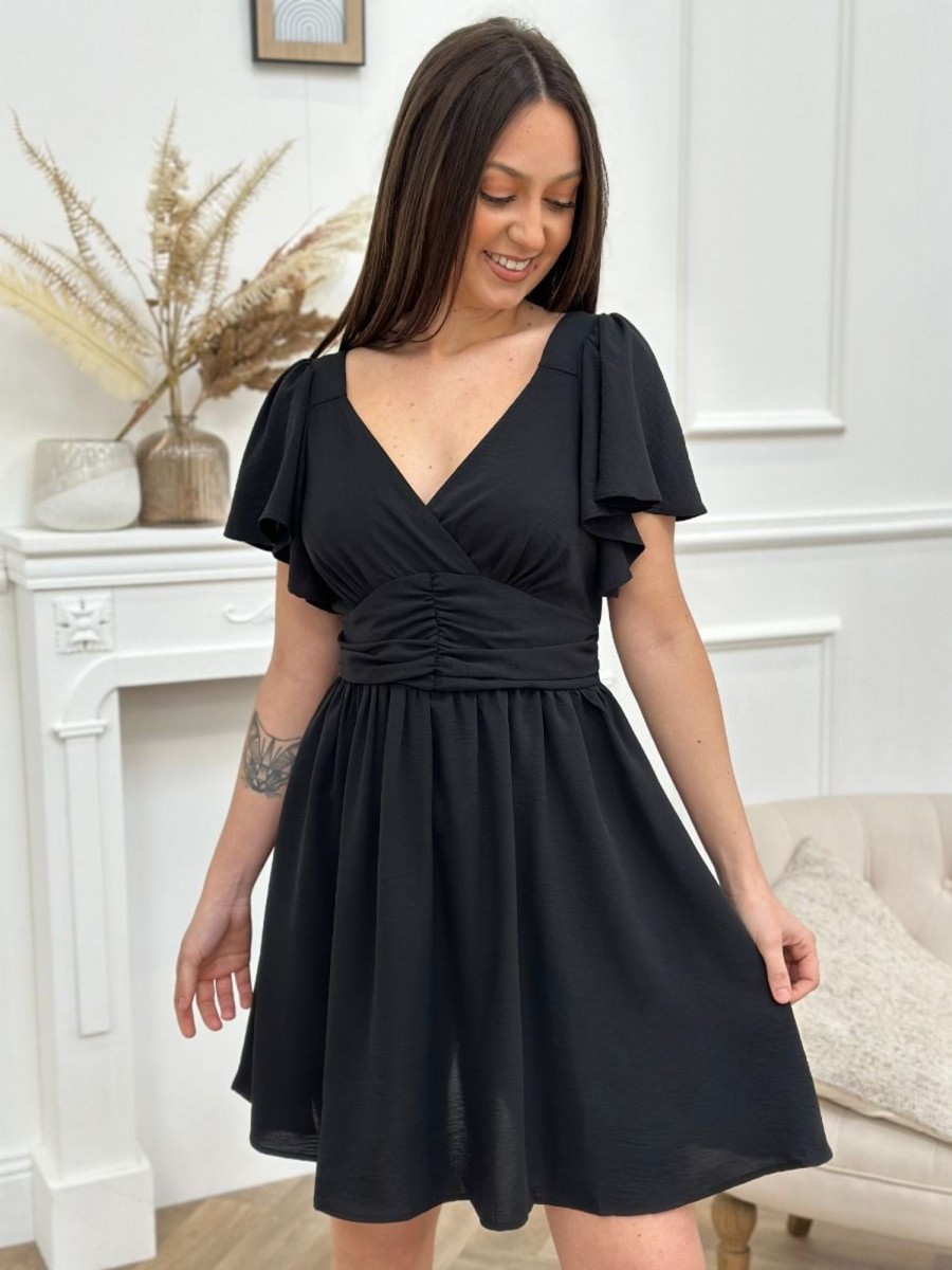 Robe courte Ingrid Noir | Juste Elles Robe Courte Ingrid Noir