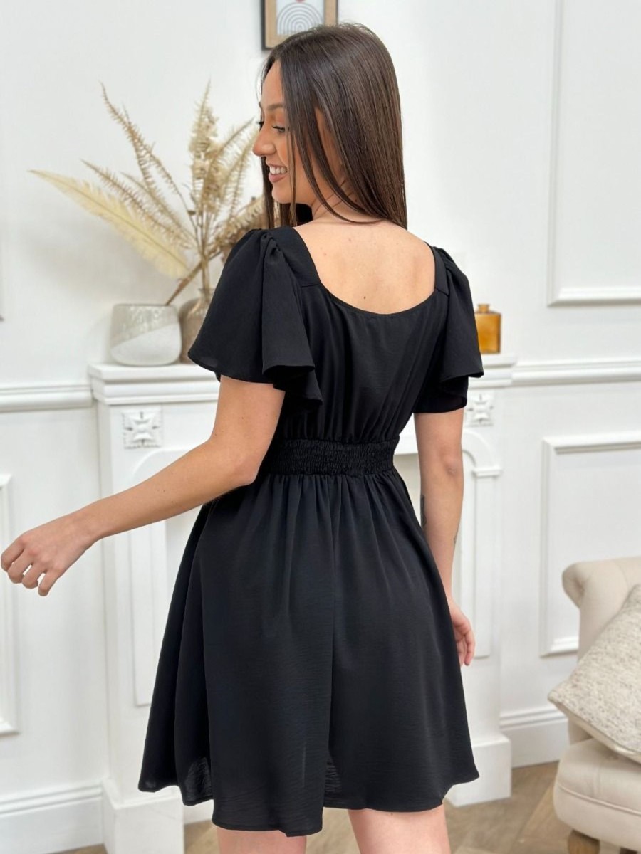 Robe courte Ingrid Noir | Juste Elles Robe Courte Ingrid Noir