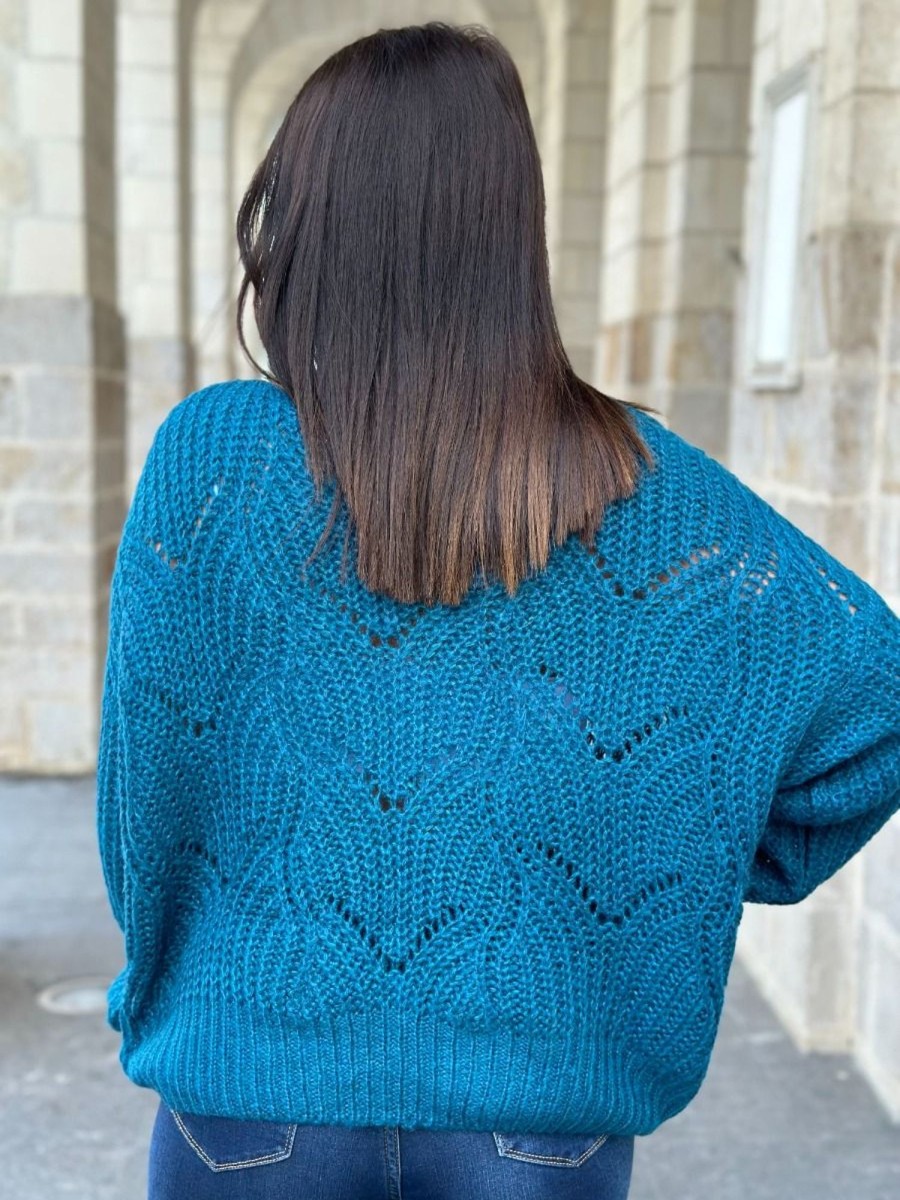 Pull Véra Bleu canard | Juste Elles Pull Vera Bleu Canard