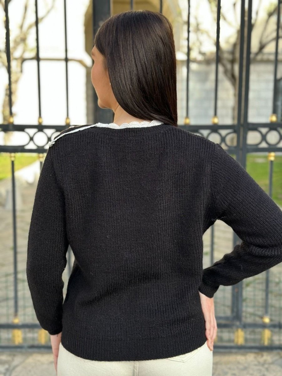 Pull Clarisse Noir | Juste Elles Pull Clarisse Noir