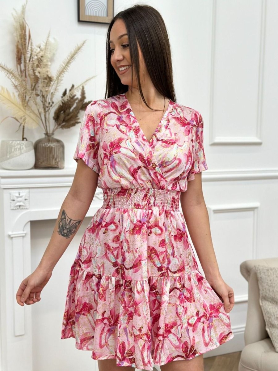 Robe courte Olympe Rose | Juste Elles Robe Courte Olympe Rose