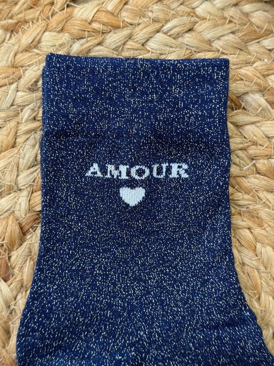 Chaussettes Amour Bleu Marine | Juste Elles Chaussettes Amour Bleu Marine