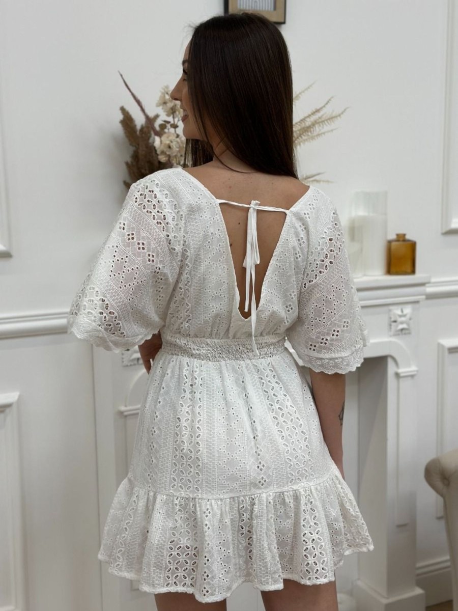 Robe courte Harmonie Blanc | Juste Elles Robe Courte Harmonie Blanc