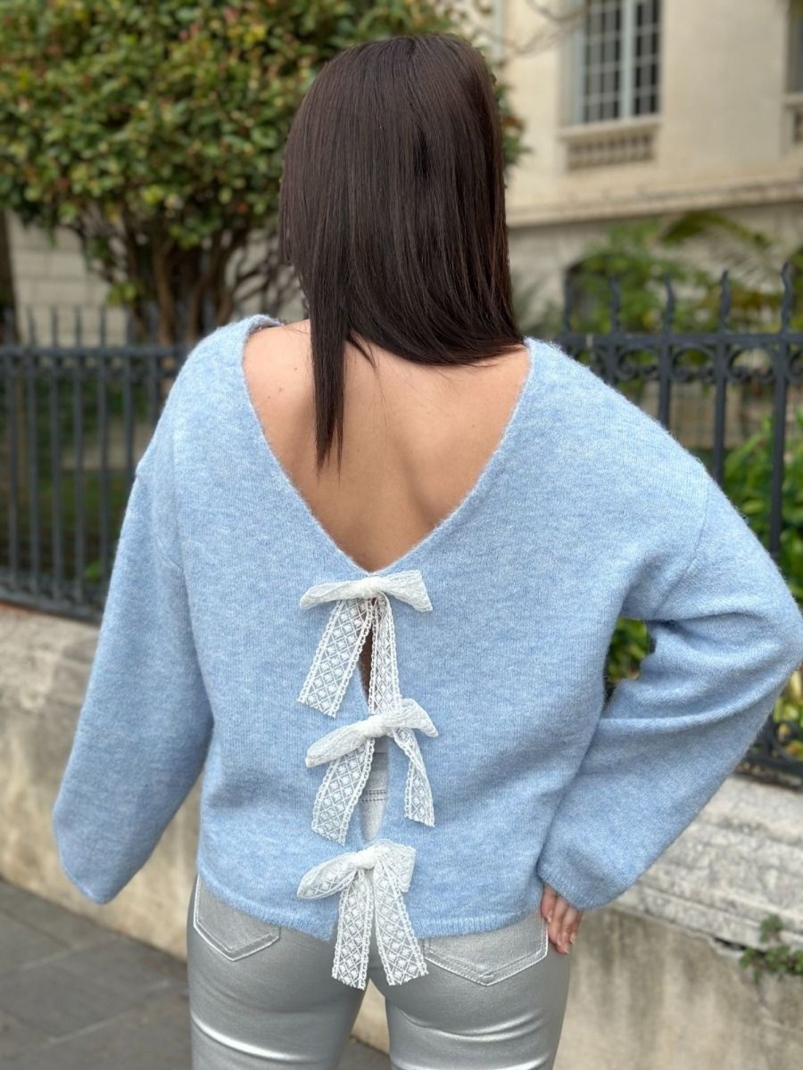 Pull Louisa Bleu Ciel | Juste Elles Pull Louisa Bleu Ciel